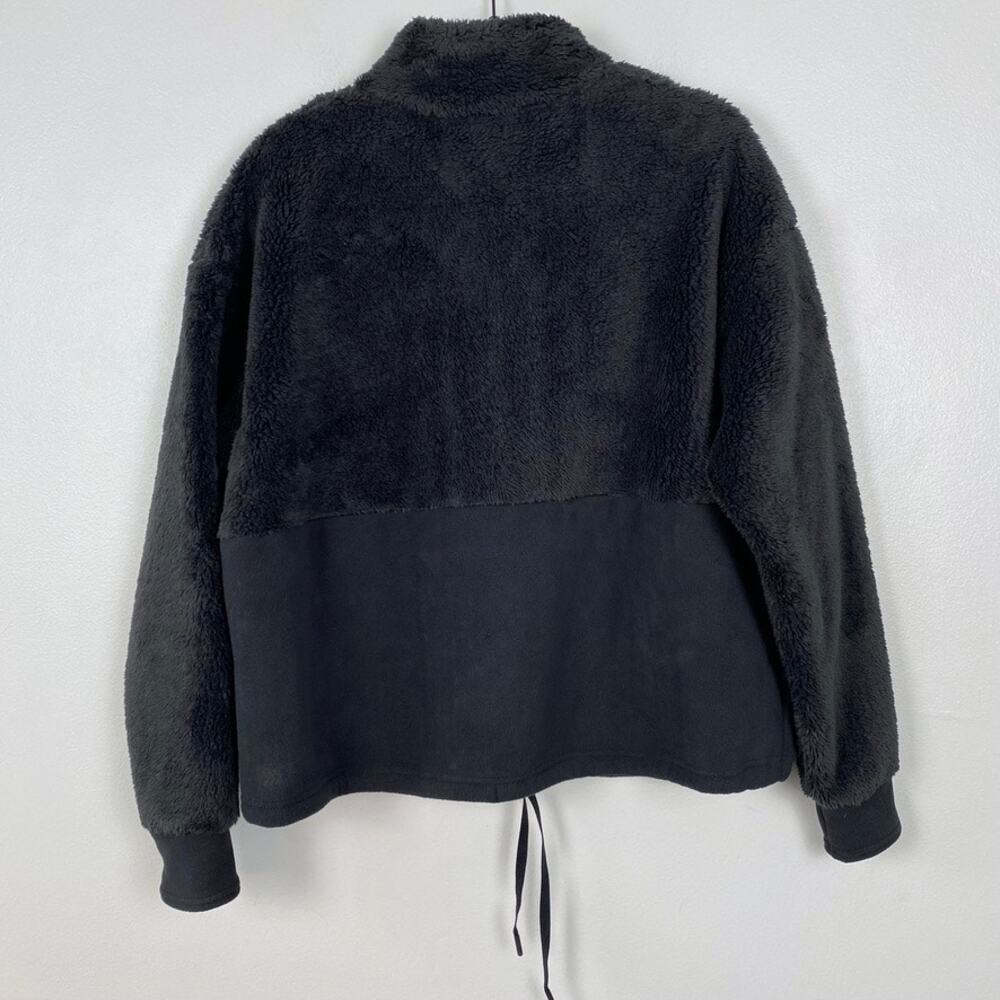 All‎ in Motion Black Brushed Pullover Sweater Henley Snap Neck Size Large - Picture 9 of 11